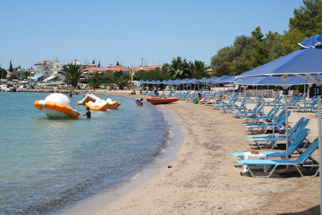 One of the beaches along the main road at Porto Heli
